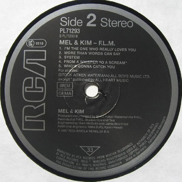 Mel & Kim : F.L.M.  (LP, Album, Gat + 12", S/Sided)
