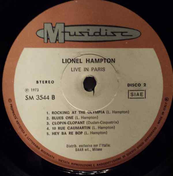 Lionel Hampton : Live In Paris - Concert Olympia 1961 - Vol. 2 (LP, Album)