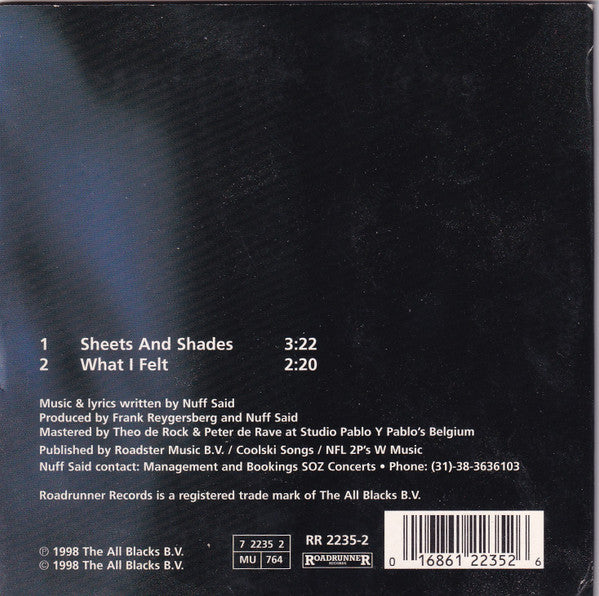 Nuff Said : Sheets And Shades (CD, Single)