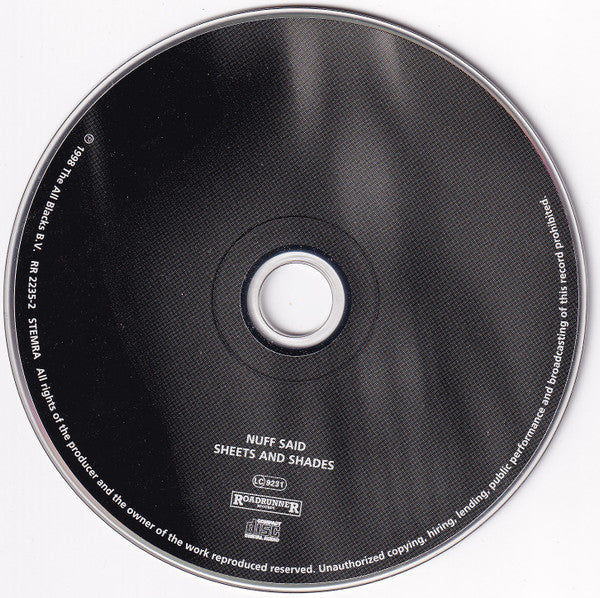 Nuff Said : Sheets And Shades (CD, Single)