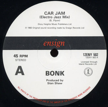 Bonk : Car Jam / Cupid In Cars (12")