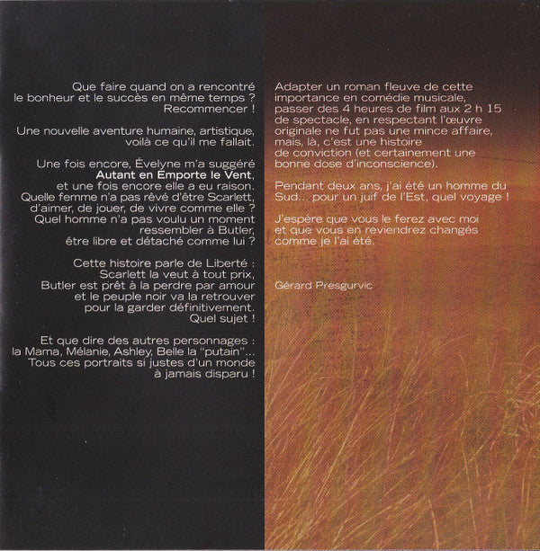 Gérard Presgurvic : Autant En Emporte Le Vent (CD, Album)