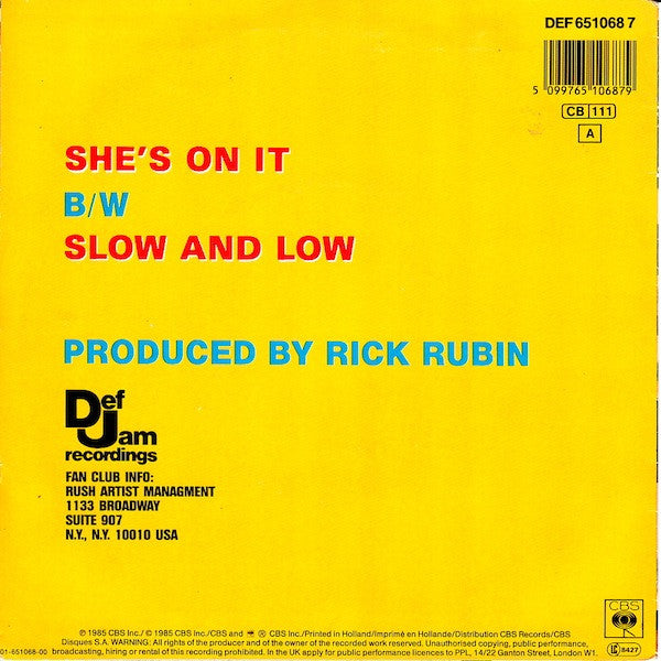 Beastie Boys : She's On It (7", Single)