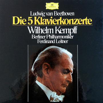 Ludwig van Beethoven – Wilhelm Kempff / Berliner Philharmoniker / Ferdinand Leitner : Die 5 Klavierkonzerte (4xLP, Album, RE + Box)