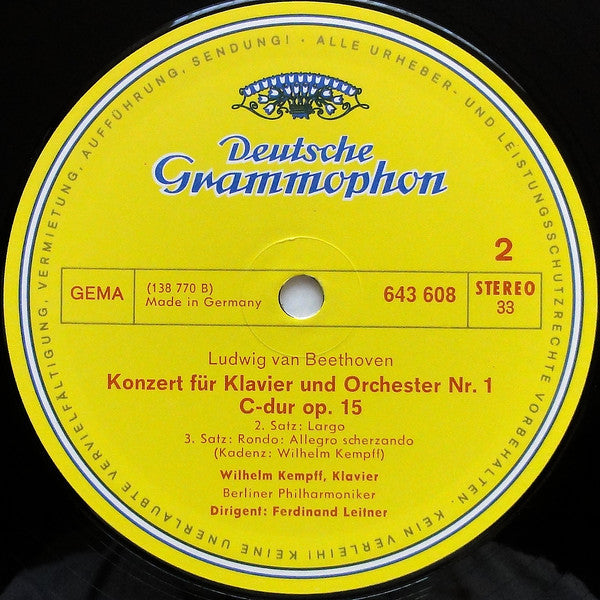 Ludwig van Beethoven – Wilhelm Kempff / Berliner Philharmoniker / Ferdinand Leitner : Die 5 Klavierkonzerte (4xLP, Album, RE + Box)