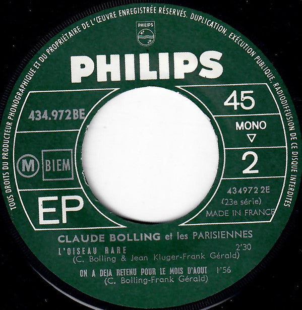 Claude Bolling Et Les Parisiennes : C'est Tout De Même Malheureux... (7", EP, Mono)