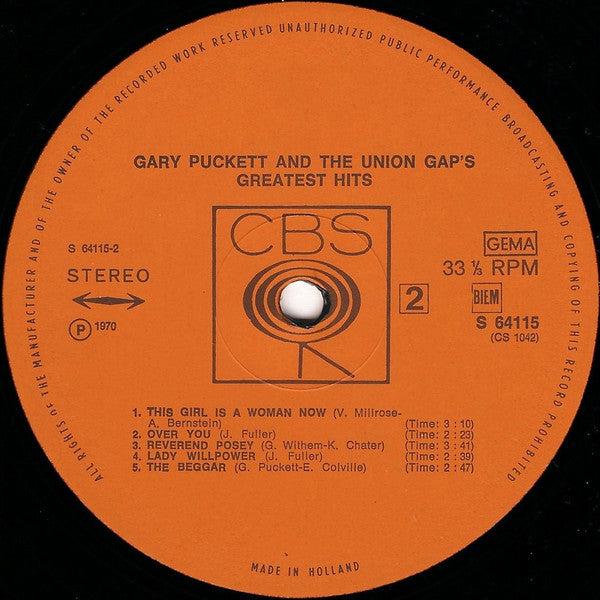 Gary Puckett & The Union Gap : Greatest Hits (LP, Comp)