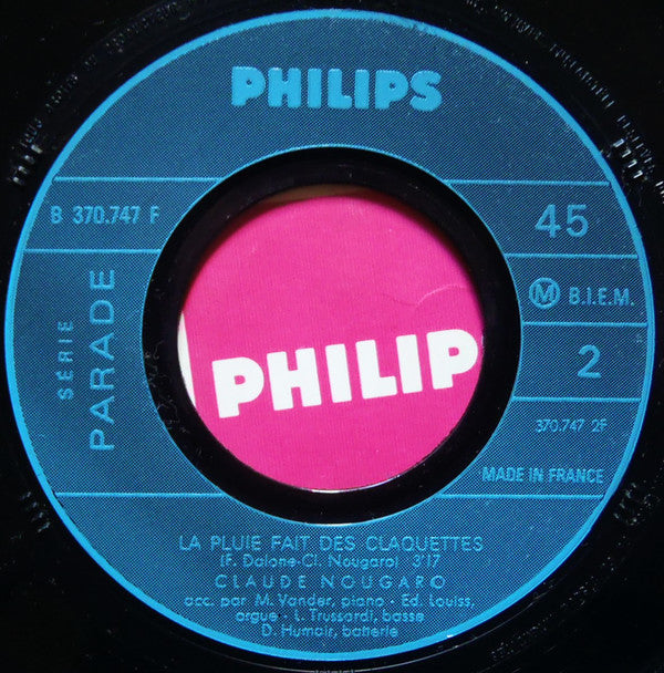 Claude Nougaro : Paris Mai / La Pluie Fait Des Claquettes (7", Single)