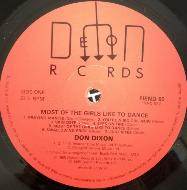 Don Dixon : Most Of The Girls Like To Dance But Only Some Of The Boys Like To (LP, Album)