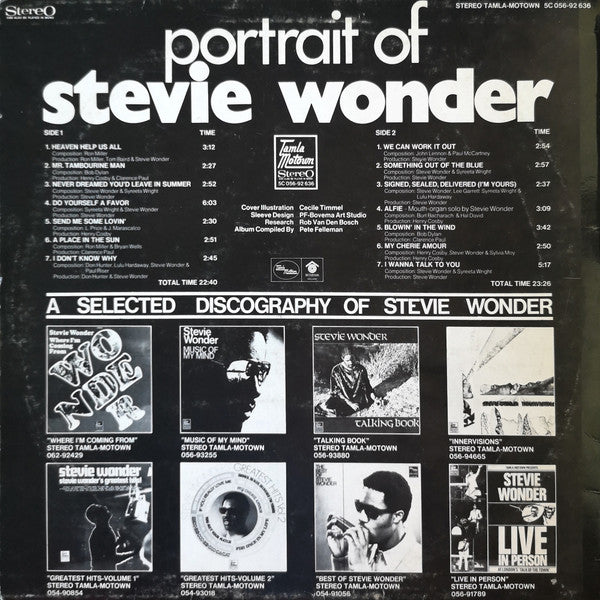 Stevie Wonder : Portrait Of Stevie Wonder (LP, Comp)
