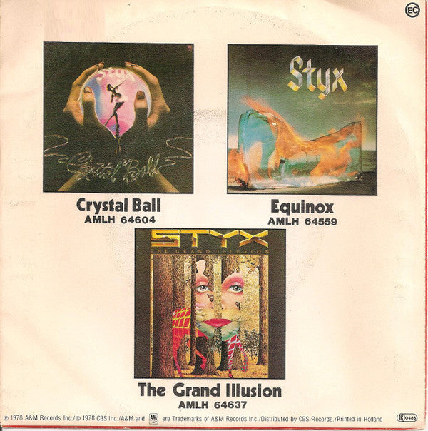 Styx : Sing For The Day (7", Single)