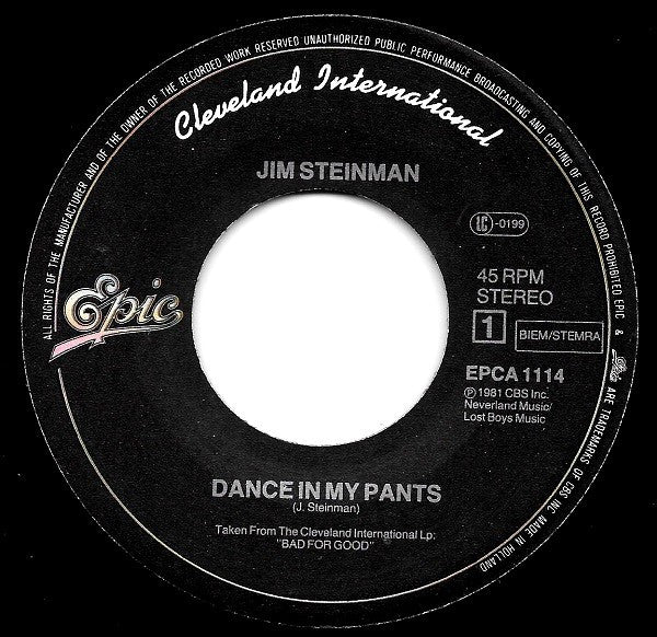 Jim Steinman with Karla DeVito : Dance In My Pants (7", Single)