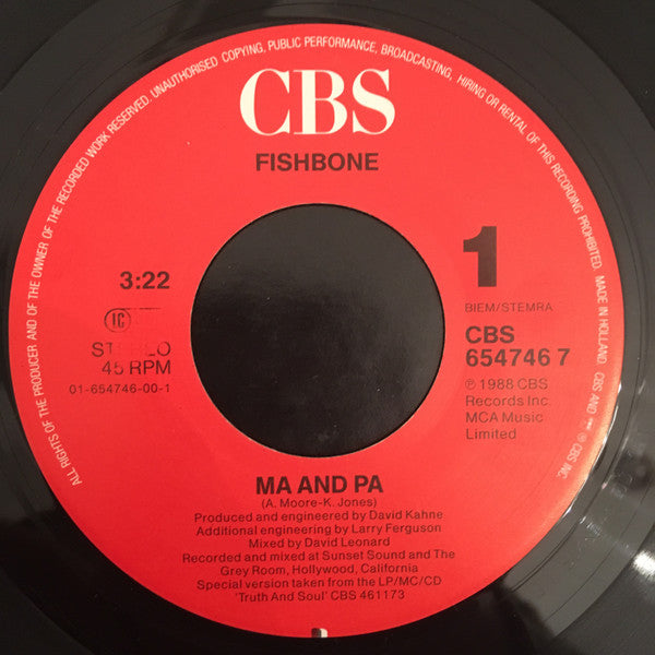 Fishbone : Ma And Pa (7", Single)