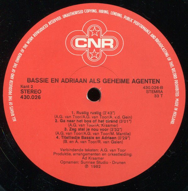 Bassie & Adriaan : Als Geheime Agenten (LP, Album)