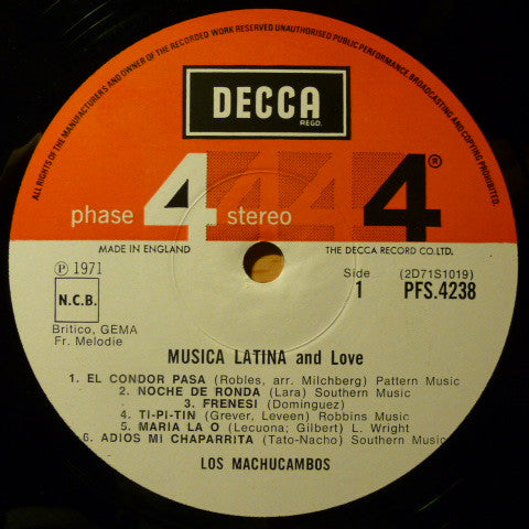 Los Machucambos : Musica Latina And Love (LP, Album)