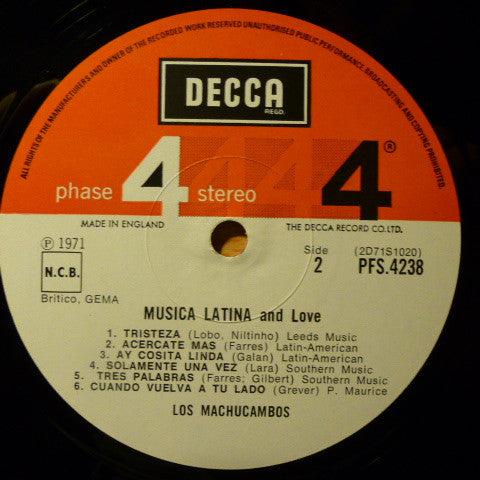 Los Machucambos : Musica Latina And Love (LP, Album)