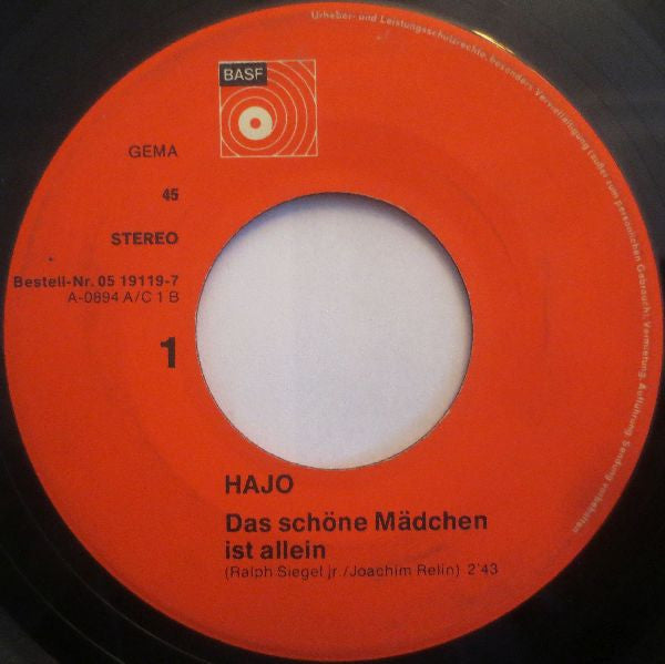 Hajo : Das Schöne Mädchen Ist Allein (7", Single)