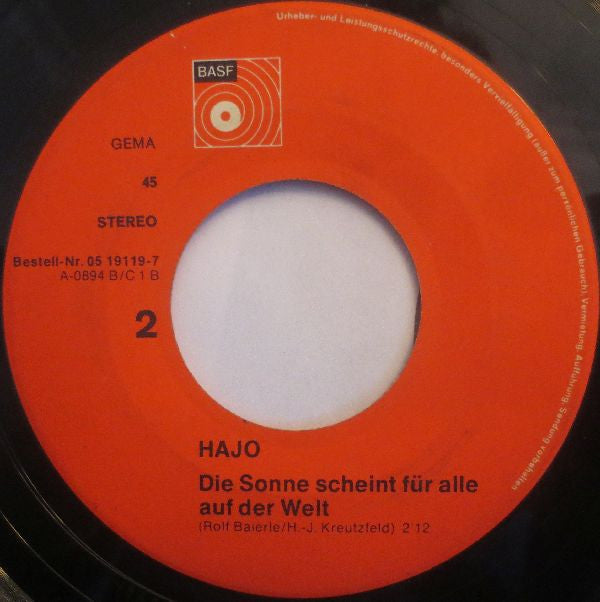 Hajo : Das Schöne Mädchen Ist Allein (7", Single)