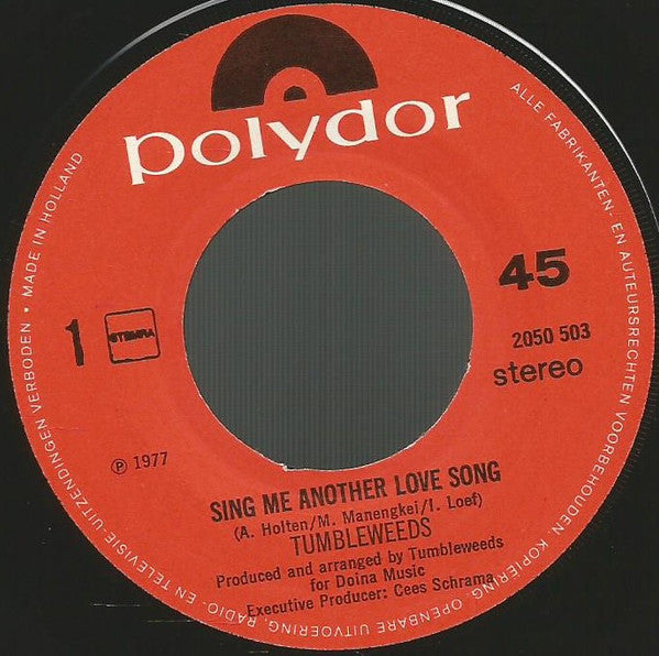 The Tumbleweeds : Sing Me Another Love Song (7", Single)
