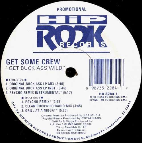 Get Some Crew : Get Buck Ass Wild (12", Promo)