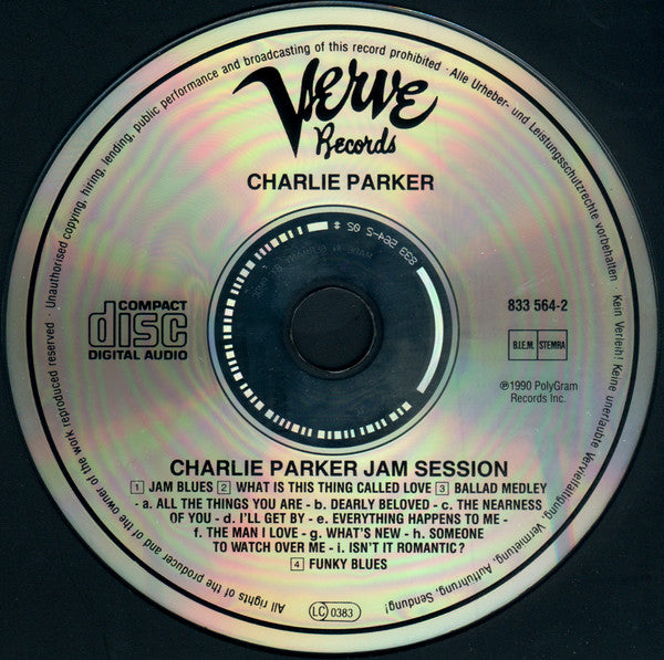 Charlie Parker : Charlie Parker Jam Session (CD, Comp, RE)
