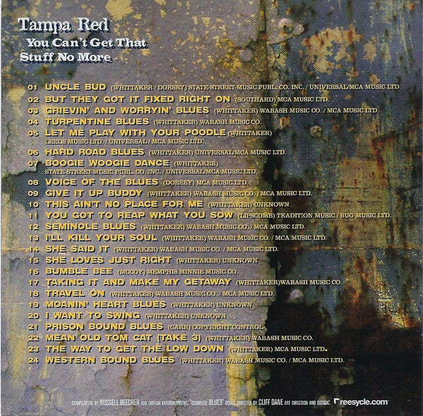 Tampa Red : You Can't Get That Stuff No More (CD, Comp, Mono)