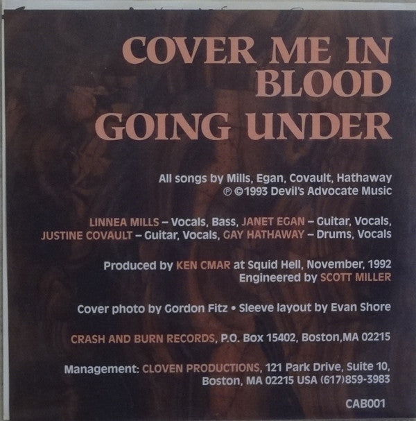 Malachite (3) : Cover Me In Blood (7", Single)