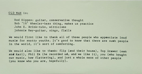 Old Man (3) : Middle Ground B/W Lace (7", RP)