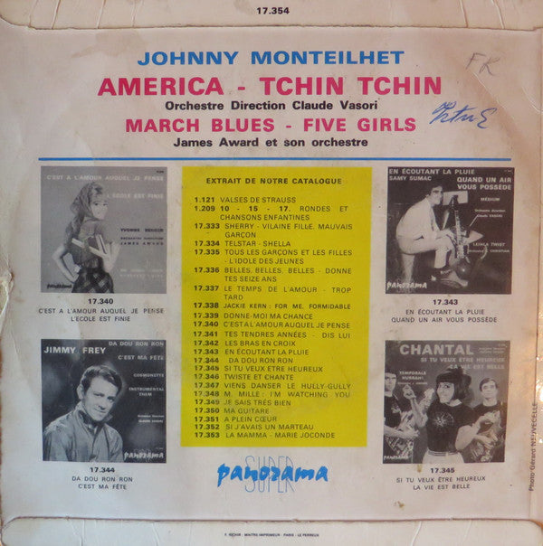 Johnny Monteilhet, James Award Et Son Orchestre : America (7", EP)
