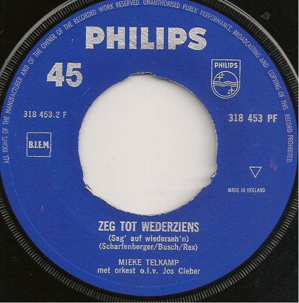 Mieke Telkamp : Nooit Op Zondag (7", Single)