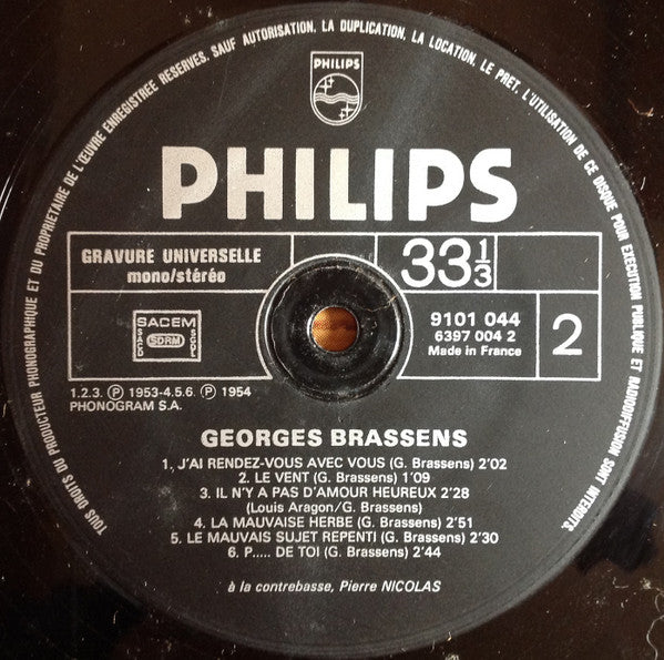 Georges Brassens : 2 - Les Amoureux Des Bancs Publics (LP, Album, Comp, RE, Gat)