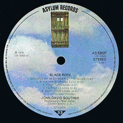 John David Souther : Black Rose (LP, Album, Gat)