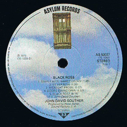 John David Souther : Black Rose (LP, Album, Gat)