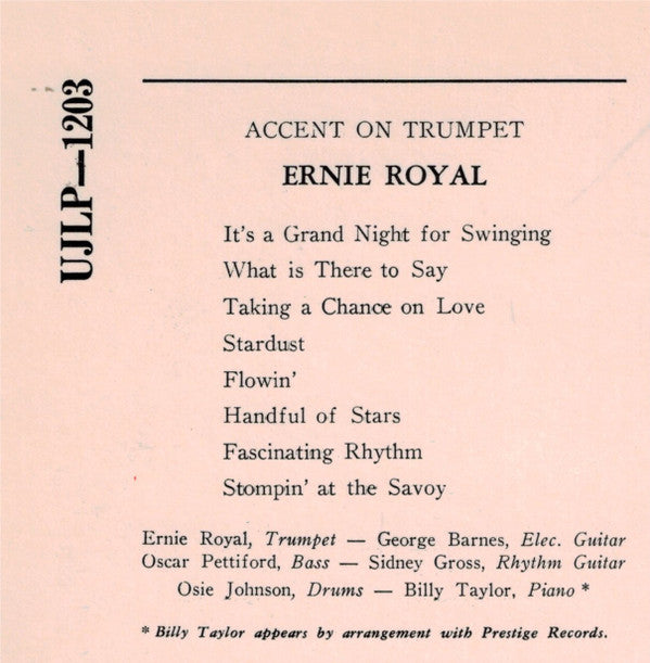 Ernie Royal : Accent On Trumpet  (LP, Mono, RE)
