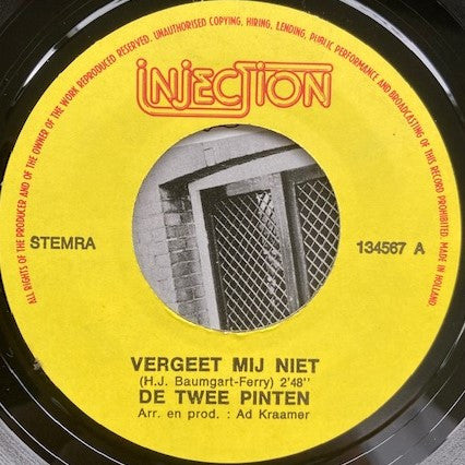 De Twee Pinten : Vergeet Mij Niet (7", Single)