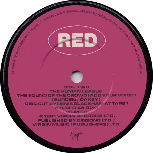 Human League* : The Sound Of The Crowd (7", Single)