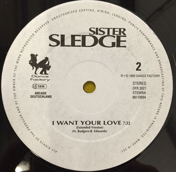 Sister Sledge : We Are Family / I Want Your Love (New Full Length Mixes) (12")