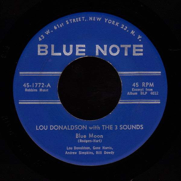 Lou Donaldson With The Three Sounds : Blue Moon / Smooth Groove (7", Single)