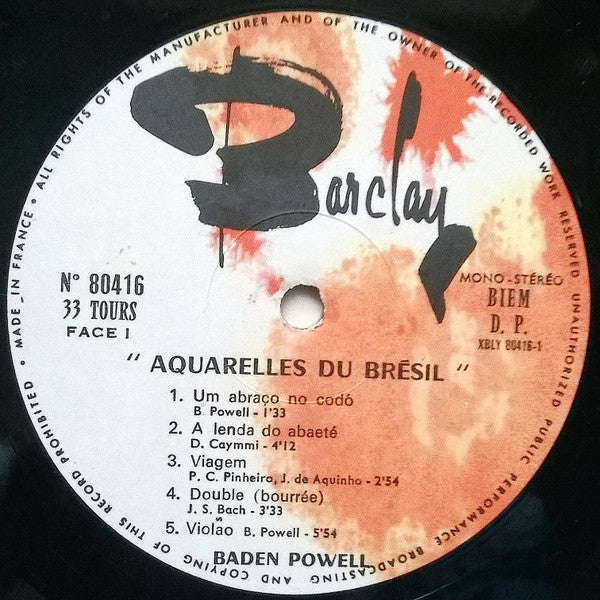 Baden Powell : Aquarelles Du Brésil (LP)