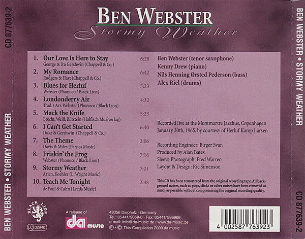 Ben Webster : Stormy Weather (CD, Comp, RE, RM)
