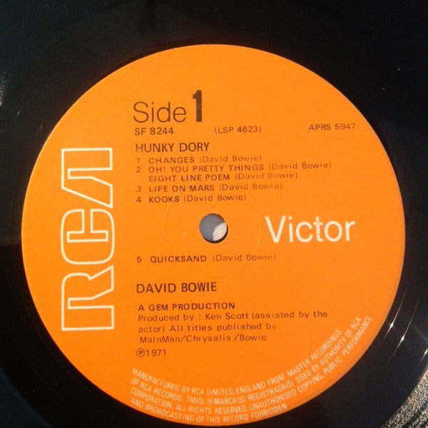 David Bowie : Hunky Dory (LP, Album, RP)