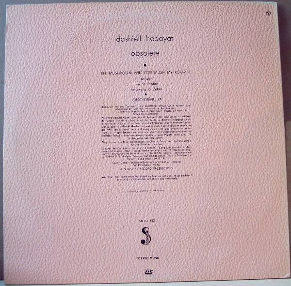 Dashiell Hedayat : Obsolete (LP, Album, RE, Bla)