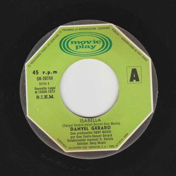 Danyel Gérard : Isabella (7", Single)