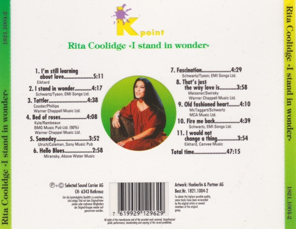 Rita Coolidge : «I Stand In Wonder» (CD, Album, RE)