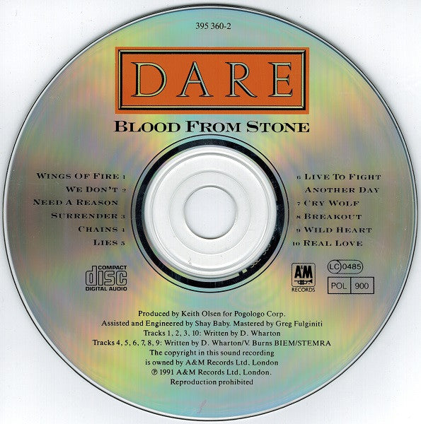 Dare (2) : Blood From Stone (CD, Album)