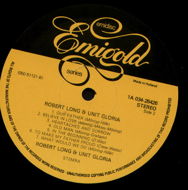 Robert Long & Unit Gloria : Robert Long & Unit Gloria (LP, Comp, RE)
