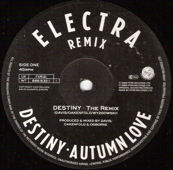 Electra : Destiny (The Remix) / Autumn Love (Future 4) (12", Ltd)