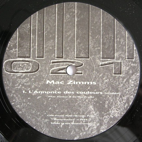 Mac Zimms : L'Annonce Des Couleurs (Vincent De Moor Remix) (12")