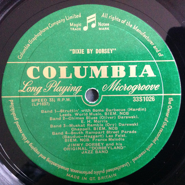 Jimmy Dorsey And His Original "Dorseyland" Jazz Band : Dixie By Dorsey (10", Mono)