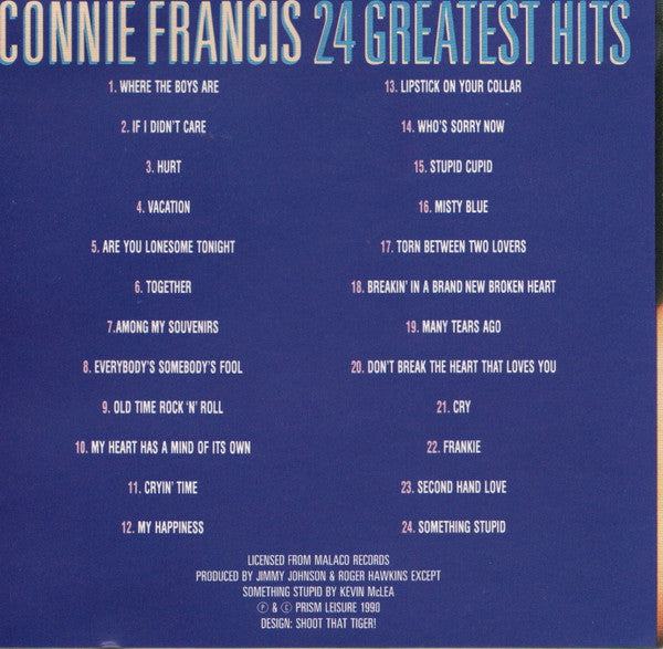 Connie Francis : 24 Greatest Hits (CD, Comp)